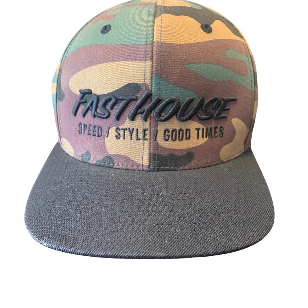 Fasthouse‎ Speed Style Good Times Camo Snapback Hat Mens Flat Brim Moto Cap